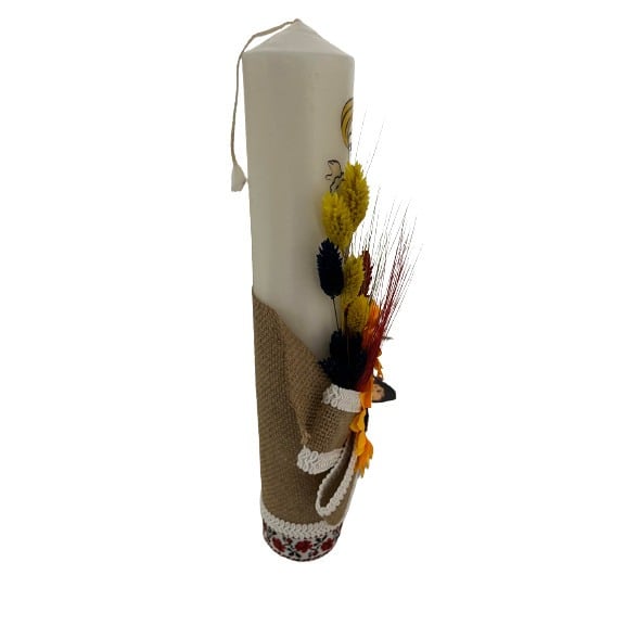 Trusou botez traditional complet, fete, culoare alb-tricolor, setul contine 8 piese, lumanare [5]