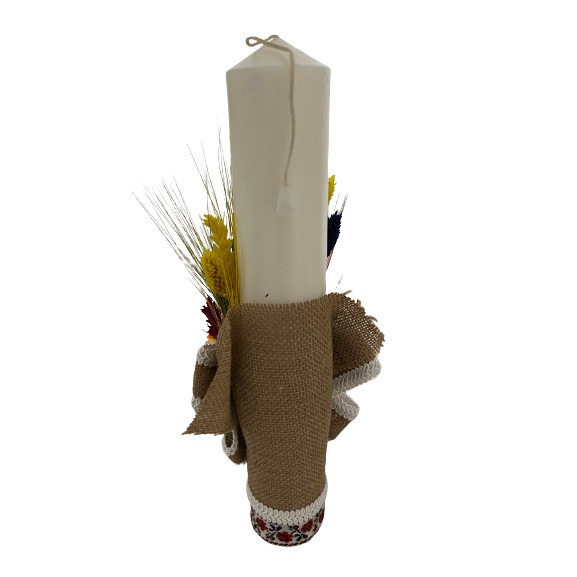 Trusou botez traditional complet, fete, culoare alb-tricolor, setul contine 8 piese, lumanare [4]
