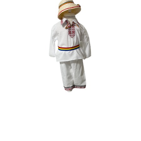 Costum popular baieti, culoare alb/negru [4]