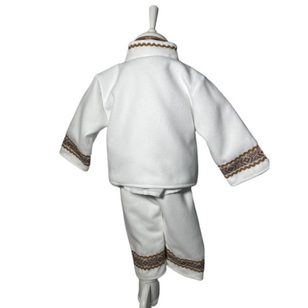 Costum popular cu paltonas, broderie alb/auriu [1]