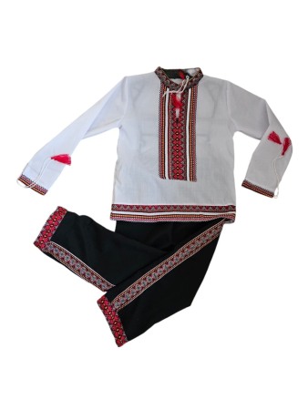 Costum popular pentru baieti, alb-negru [1]