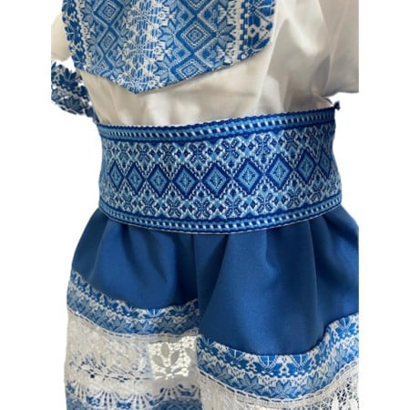 Costum popular pentru fete, albastru, dantela [2]
