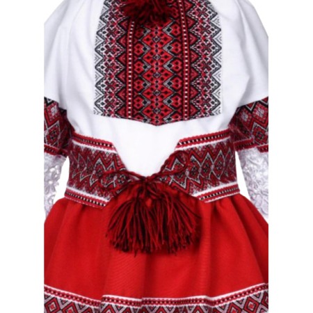 Costum popular pentru fete, rosu, dantela [3]