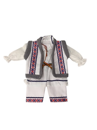 Costum traditional baieti cu cojoc, blanita gri, premium [1]