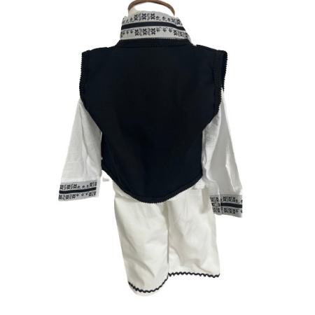Costum traditional baieti cu vesta, alb/negru, ard [1]