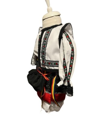 Costum traditional fete premium, negru/rosu/alb, 6 piese [3]