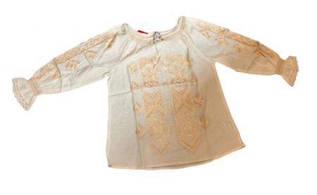 Adulti - Ie, crem, broderie cu motive traditionale aurii, femei