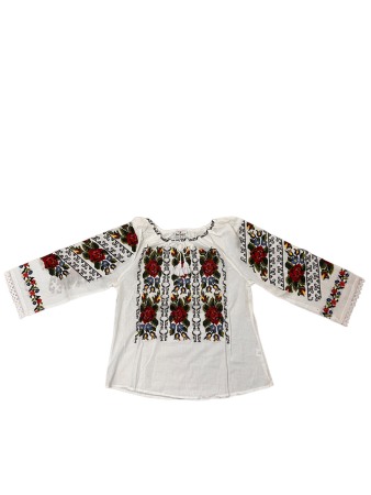 Adulti - Ie traditionala , alba, broderie multicolor, femei