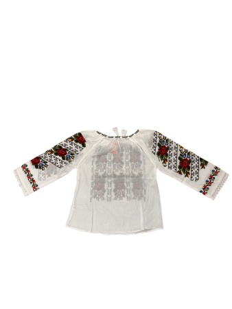 Ie traditionala , alba, broderie multicolor, femei [1]
