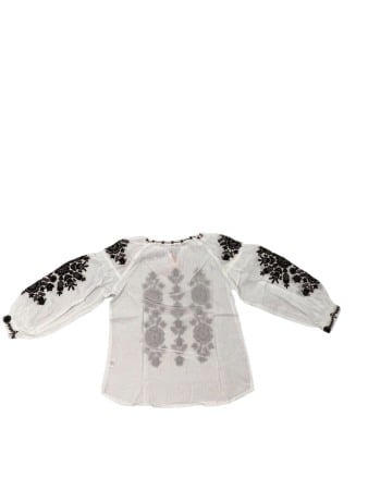 Ie traditionala , alba, broderie neagra, femei [1]