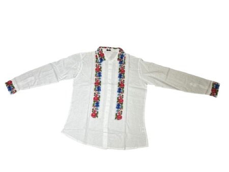 Ie populara adulti - Ie traditionala , alba, model floral, barbati