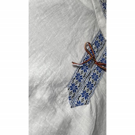 Ie traditionala baieti, alba, broderie albastra [2]