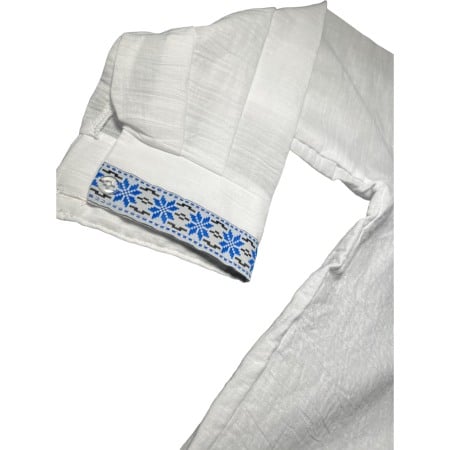 Ie traditionala baieti, alba, broderie albastra [1]