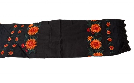 Ie traditionala , neagra, broderie cu motiv floral, femei [2]