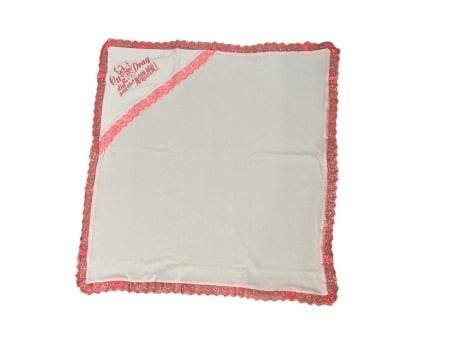 Bebelusi - Pled bebe din bumbac cu gluga 85x85 cm, alb/roz