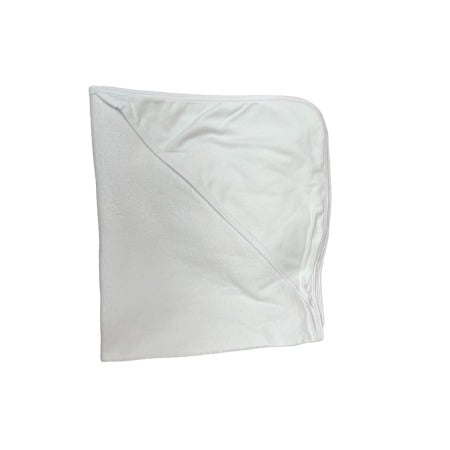 Hainute si accesorii bebe - Prosop bebe din bumbac cu gluga 85x85 cm, alb