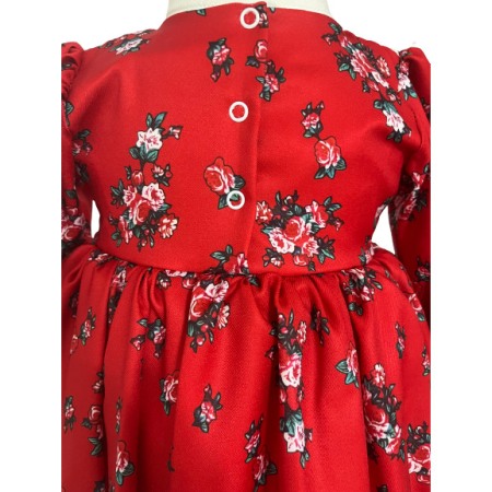 Rochie botez fetite premium, elganta, culoare alb/rosu [1]