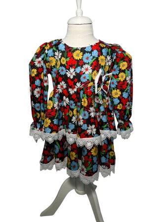 Rochite fete - Rochita fete casual multicolor cu flori party