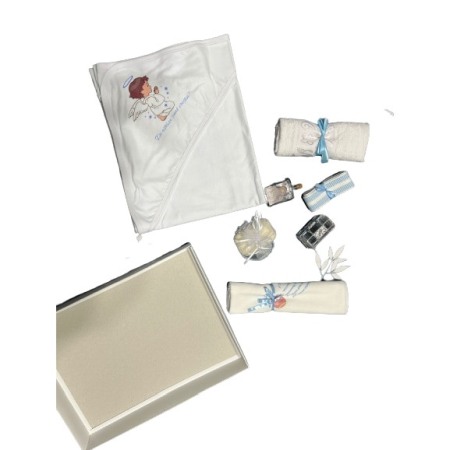 Set botez baieti, ingeras, culoare alb/albastru deschis, 9 piese [4]