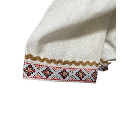 Set costum popular botez alb/auriu, trusou, lumanare, 14 piese [5]