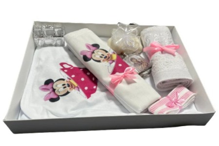 Trusou botez fetite, Minnie, culoare alb/roz, 8 piese [2]