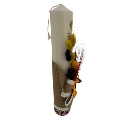 Trusou botez traditional complet, fete, culoare alb-tricolor, setul contine 8 piese, lumanare [4]