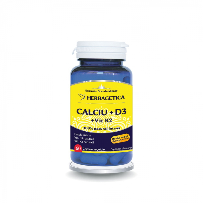 Calciu + D3 + Vitamina K2, 60 capsule [1]