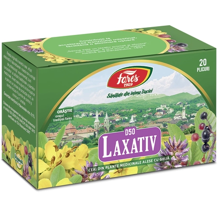 Ceai Laxativ, D50, 20 plicuri, Fares [1]