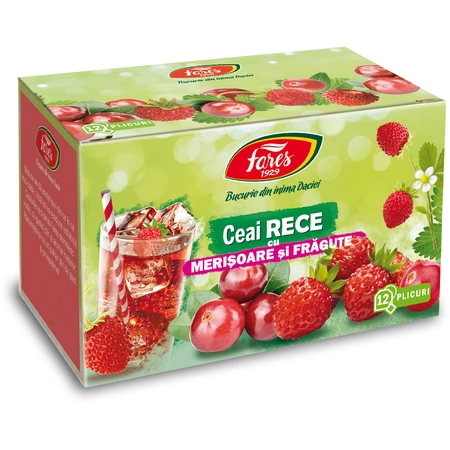 Ceai rece cu merisoare si fragute, 12 plicuri, Fares [1]