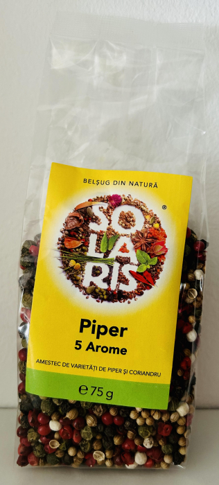 Condiment Varietati Piper Boabe (5 Arome) 75g SOLARIS [1]