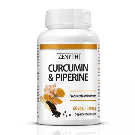 Curcumin si Piperine, 60 capsule, Zenyth [1]