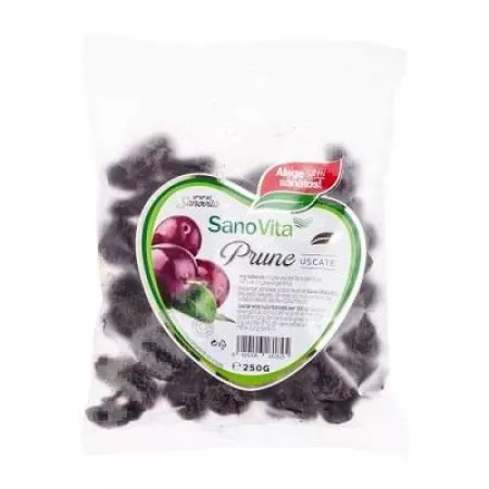Prune uscate fara samburi, 250 g, Sanovita [1]