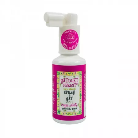 Spray de gat pentru copii si adulti Gatulet Fericit, 20 ml, Prisaca Transilvania [1]