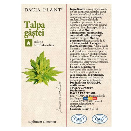 Tinctura de Talpa Gastei, 50 ml, Dacia Plant [2]