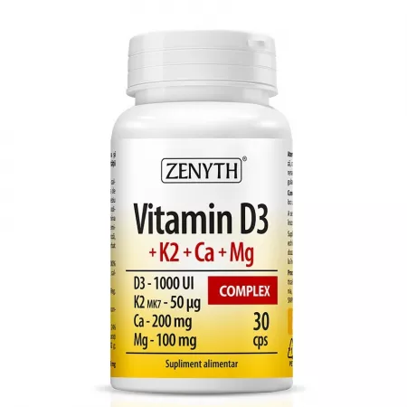 Vitamin D3+K2+Ca+Mg Complex, 30 capsule, Zenyth [1]