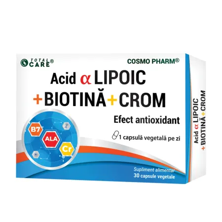 METABOLISM - Acid Alfa Lipoic cu Biotina si Crom, 30 capsule, Cosmopharm