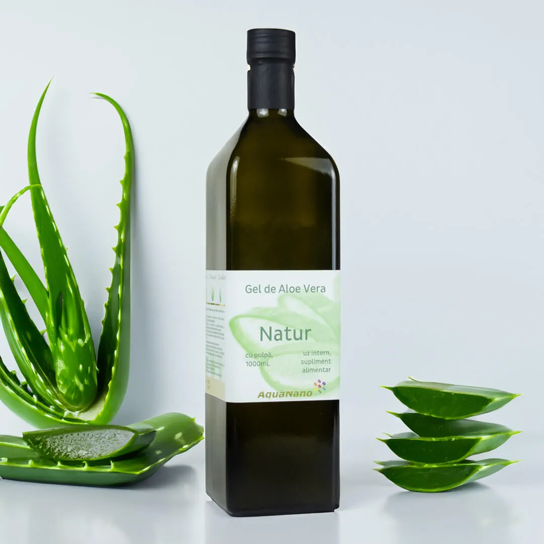 AFECTIUNI DIGESTIVE - Aloe-Natur Gel Organic de Aloe Vera, cu Pulpă, 1000ml | AquaNano