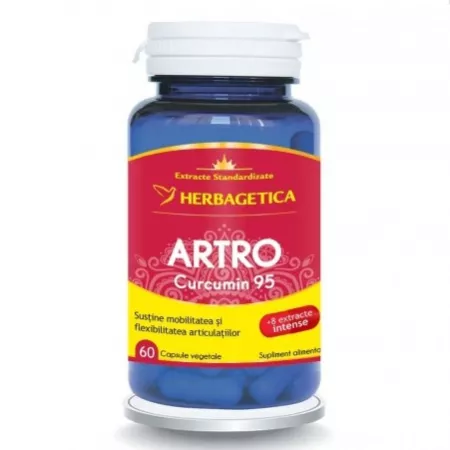 ARTICULATII OASE MUSCHI - ARTRO Curcumin 95 , 60 cpsule
