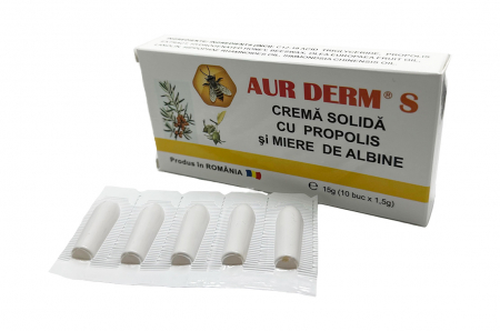 COSMETICE - AUR DERM S – Supozitoare cu propolis si miere de albine