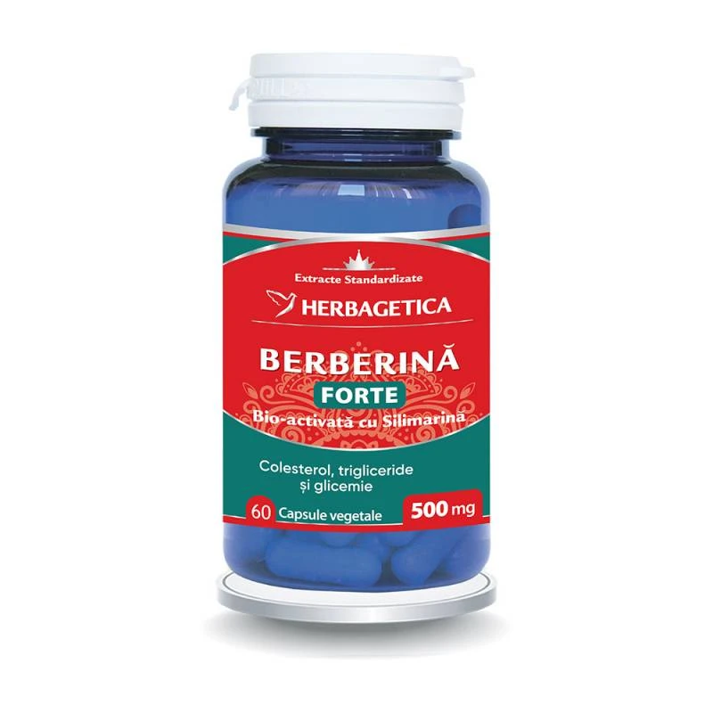 SUPLIMENTE ALIMENTARE - Berberina Forte  Bio-activata cu silimarina ,60 capsule