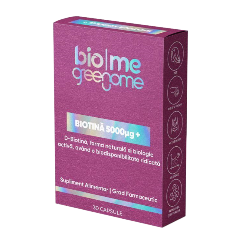 SUPLIMENTE ALIMENTARE - Biotina 5000mcg, 30 capsule, Biome