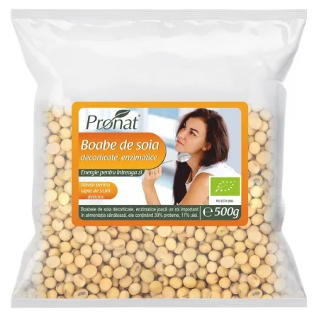 SUPLIMENTE ALIMENTARE - Boabe de soia Bio enzimatice, 500 g