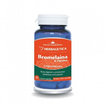 ARTICULATII OASE MUSCHI - Bromelaina & Papaina Herbagetica 30 Capsule