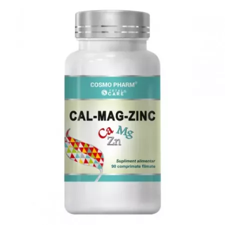 SUPLIMENTE ALIMENTARE - Cal-Mag-Zinc, 90 comprimate filmate, Cosmopharm