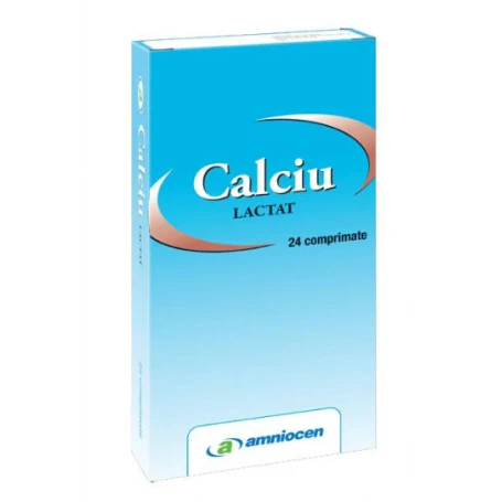 Vitamine si Minerale - CALCIU LACTAT 24 Comprimate - AMNIOCEN
