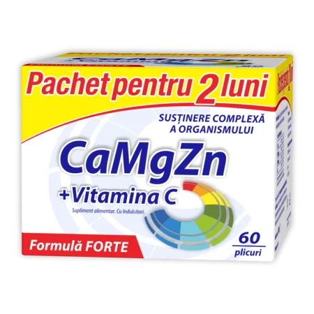 SUPLIMENTE ALIMENTARE - CaMgZn + Vitamina C, 60 plicuri, Zdrovit