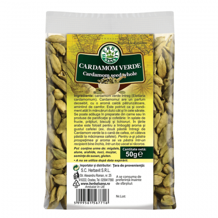 SUPLIMENTE ALIMENTARE - Cardamom verde, 50 g