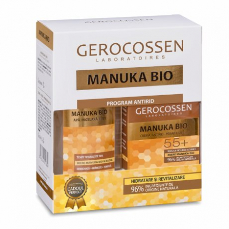 COSMETICE - Caseta Cadou Manuka Bio - Crema antirid riduri profunde 55+ si Apa micelara
