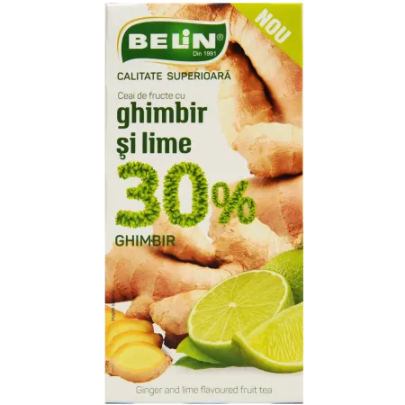 CEAIURI - Ceai cu ghimbir si lime 30% ghimbir, 20 plicuri, Belin