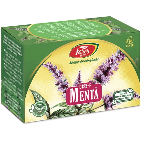 CEAIURI - Ceai de menta D 125, 20 plicuri, Fares